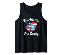 Dos Mundos Una Familia Herencia Puertorriqueña Americana Camiseta sin Mangas