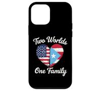 Dos Mundos Una Familia Herencia Puertorriqueña Americana Carcasa para iPhone 12 Mini