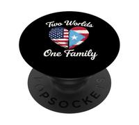Dos Mundos Una Familia Herencia Puertorriqueña Americana PopSockets PopGrip Adhesivo