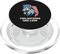 Dos Naciones Un León - Diseño Patriótico de Estados Unidos Israel PopSockets PopGrip para MagSafe