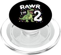 Dos niños de Two Rawr I'm 2 Years Old, Dinosaurio T-Rex, Segundo cumpleaños PopSockets PopGrip para MagSafe