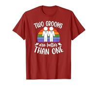 Dos Novios Son Mejores Que una Despedida de Soltero Gay Camiseta, Hombre, Arándano, L
