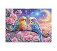 Dos pericos en una Rama a la luz de la Luna Puzzles 500 Piezas Construir Maquetas Detalladas Rompecabezas para Adultos Desafío Intelectual Juguete Educativo 3D Moderno 500 PCS