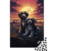 Dos Perros Atardecer Puzzle de 1000 Piezas Puzzle para Adultos Relajante Decoración Hogar 52x38cm/1000pcs
