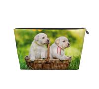 Dos Perros En Una Cesta Estampada, Bolsa de artículos de tocador Bolsa de Maquillaje Bolsa de cosméticos Bolsa de artículos de tocador de Viaje portátil