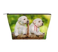Dos Perros En Una Cesta Estampada, Bolsa de artículos de tocador Bolsa de Maquillaje Bolsa de cosméticos Bolsa de artículos de tocador de Viaje portátil
