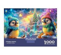 Dos pingüinos en un país de Las Maravillas de Invierno Puzzle De 1000 Piezas Lindo pingüino Educativo Y Desafiante, Regalo para Todos 52x38cm/1000pcs