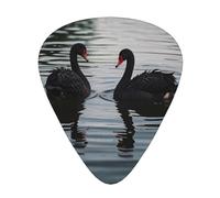 Dos púas de guitarra de cisnes negros en tres grosores diferentes, adecuadas para guitarras eléctricas y guitarristas de banda
