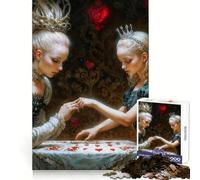 Dos Reinas y Corazones, Rompecabezas para Adolescentes inspirados en Alicia en el País de Las Maravillas, 1000 Piezas, Sharp Recall, Serene Activity Uniform Cut, Joyful Christmas (50x75cm)