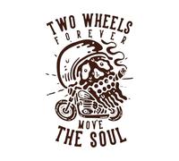 Dos ruedas mueven el alma para siempre Calcomanías de letras 36x54.9cm Impermeable Café