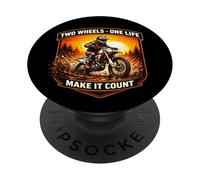 Dos Ruedas One Life Make It Count Dirt Bike Rider Moto PopSockets PopGrip Adhesivo
