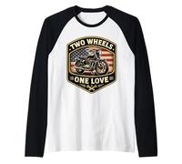 Dos Ruedas One Love Classic Motrocycle Moto American US Camiseta Manga Raglan