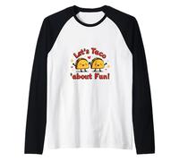 Dos Tacos De Dibujos Animados Feliz Tomados De La Manos Rodeada De Camiseta Manga Raglan
