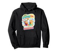 Dos Tazas de plástico de café Helado con Paja ilustración Sudadera con Capucha