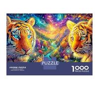 Dos Tigres Frente a un Valle cósmico Puzzle De 1000 Piezas el Rey del Bosque Hombres, Mujeres, Ancianos Y Mayores 52x38cm/1000pcs