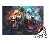 Dos Tigres Puzzle para Adultos Puzzle de 1000 Piezas Escena Nocturna Juego de Puzzle 1000 Piezas Relajación Decorativa 38x26cm/1000pcs
