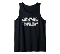 Dos Tipos de Personas corrigen tu gramática Gracioso. Camiseta sin Mangas