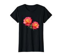 Dos Tonos Atardecer Rose Par Rojo Rosa Amarillo Formas Mania Camiseta gráfica económica, Mujer, Negro, M