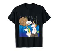 Dos Unicornios Desaparecidos Arca Noé Durante La Lluvia Divertido Cristiano Camiseta