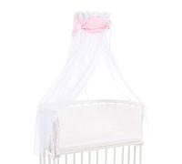 Dosel babybay de algodón orgánico con para los modelos Original, Maxi, Boxspring, Comfort, Comfort Plus y Midi, rosado erstrellas blancas
