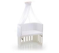Dosel babybay en piqué con cinta para los modelos Original, Maxi, Boxspring, Comfort, Comfort Plus y Midi, blanco