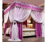 Dosel de Cama con 4 Esquinas y Volantes, Estilo Princesa, Cortina de Cama de Doble Capa, Malla Resistente a Las sacudidas, Ideal para Interiores, Exteriores, dormitorios, Patios y