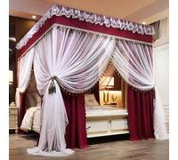 Dosel de Cama con 4 Esquinas y Volantes, Estilo Princesa, Cortina de Cama de Doble Capa, Malla Resistente a Las sacudidas, Ideal para Interiores, Exteriores, dormitorios, Patios y