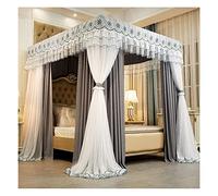 Dosel de Cama de Lujo Estilo Europeo con Doble Barra para Camas de 2 m: protección de 360°, a Prueba de Polvo y con función de sombreado.