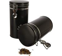 Dosenritter | 2 x lata para café/almacenaje, de metal, con junta de silicona y tapa de cierre hermético, para aprox. 500 g de café| 20x10,4 cm (Al, ø), ideal como recipiente para suplementos o harina