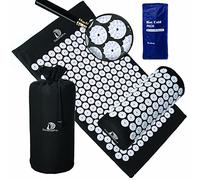 DoSensePro - Juego de colchoneta y almohada de acupresión para masaje de cuello y espalda, color negro