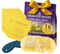 DoSensePro Máscara de ojos de vapor, paquete de 16 compresas cálidas de manzanilla autocalentable para ojos secos, alivio de ojos hinchados, cuidado de la córnea y relajación, almohadillas térmicas