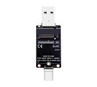 DOSERTY Adaptador de carcasa de disco sólido USB A/USB C 2230 de dos cabezales JMS583 de 10 Gbps para adaptador profesional de unidad de dos cabezales