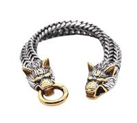 DOSERTY Cabeza de lobo de acero inoxidable para hombre, ajuste cómodo y ajustable para mostrar estilos individuales, ropa de fiesta para hombres, talla única, como se describe