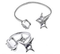 DOSERTY Elegantes anillos de piedra lunar de aleación resistente, accesorio de joyería de moda para creadores de tendencias, uso diario, personaliza el potenciador de abalorios