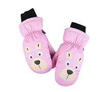 DOSERTY Guantes de esquí con patrón de oso para niños, guantes elegantes y funcionales para niños que mantienen las manos calientes y mejoran los agarres, guantes de invierno para bebés, guantes de
