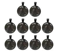 DOSERTY Juego de 10 bases redondas para colgantes de 25 mm, bandeja redonda para joyas, parte de joyería, textura de aleación para hacer joyas, talla única, como se describe, como se describe