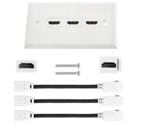 DOSERTY Placa de pared multimedia de 3 puertos 4K de alta definición para cine en casa, videojuegos, caja de una sola banda