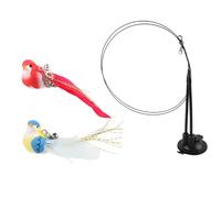 DOSERTY Sistemas inteligentes de ejercicio para gatos con simulación realista de movimiento de pájaros emplumados y asegura la base de ventosa de montaje