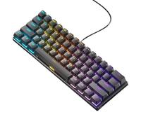 DOSERTY Teclado mecánico LED intercambiable en caliente, teclado para juegos con cable 61 para computadora portátil mecánico