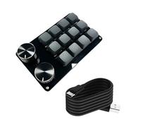 DOSERTY Teclados macro programables con 2 perillas, teclado mecánico para juegos, interruptores intercambiables en caliente, almohadilla de control personalizable, almohadilla de control multimedia
