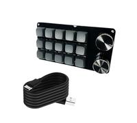 DOSERTY Teclados macro programables con 2 perillas, teclado mecánico para juegos, interruptores intercambiables en caliente, almohadilla de control personalizable, almohadilla de control multimedia