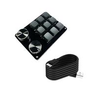 DOSERTY Teclados macro programables con 2 perillas, teclado mecánico para juegos, interruptores intercambiables en caliente, almohadilla de control personalizable, almohadilla de control multimedia