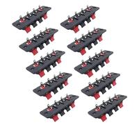 DOSERTY Terminales de resorte auditivo gruesos, clips para placa de prueba, 4 pines, conectores de altavoz para cable rápido