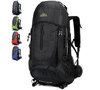 Doshwin 70L Mochila Senderismo Trekking Camping Viaje para Hombre Mujer (Negro)