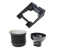 Dosificación de silicona para anillo y recipiente base para molinillo de café Eureka Mignon MMG - Embudo antiestático con fondo - Soporte ABS negro para café en casa (base + fuelle)
