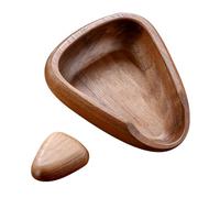 Dosificación de tazón de grano de - Contenedor dosificador de madera de nogal | Bandeja de ventosas para cucharas de 3,86 x 3,15 x 1,18 pulgadas | Accesorios para té Tiendas de té con leche