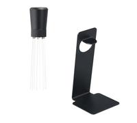 Dosificador Cafe Molido con Soporte, 8 Agujas Inoxidables, Herramienta para Remover Café Extraíble, Accesorios de Café de Acero Inoxidable, Agitador de Café Expreso