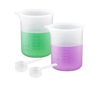 Dosificador de detergente de 150 ml, 2 unidades, vaso medidor de detergente de silicona para lavadora, dosificador reutilizable en polvo de lavado, vaso mezclador antiadherente con escala para cocina