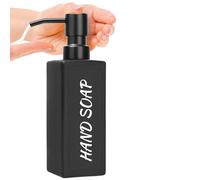 Dosificador de Jabón Negro,Botellas de Champú Vacías,350 ml Botellas Dispensadoras de Jabón,Botella Recipiente Botes de Champú,con Pegatina,para Loción, Gel de Ducha, Jabón de Manos(Negro)