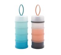 Dosificador de Leche en Polvo Portátil, Dispensador Leche en Polvo Bebé con 4 Compartimentos, Apilables Dispensador de Polvo de Fórmula, Contenedor de Aperitivos Frutas Cereales para Viajes Exteriores